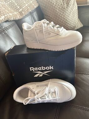 Reebok Women's White Leather Athletic Sneakers